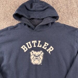 Butler Bulldogs Hoodie Mens L Navy Pullover Sweater Embroidered